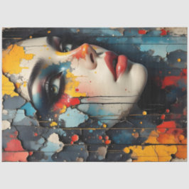 Abstraktes Graffiti Frauen Gesicht Dekoratives Pap Seidenpapier