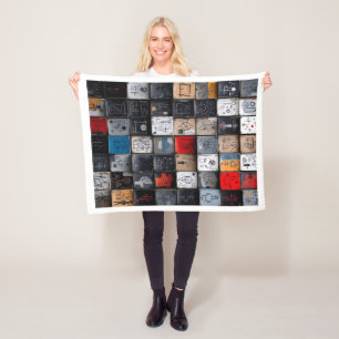 Abstraktes Graffiti-Raster-Kunstmuster-Fleece-Deck Fleecedecke