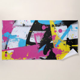 Abstraktes Graffiti-Spritzer Urban Pop Art Strandtuch