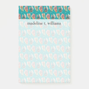 Abstraktes grafisches Kaktussucculent-Muster Post-it Klebezettel