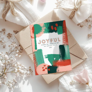 Abstraktes grafisches Rot, Rosa + grünes fröhliche Ankündigung