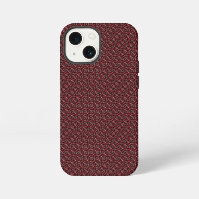 Abstraktes Granatapfelmuster iPhone 13 Mini Hülle (Rückseite)