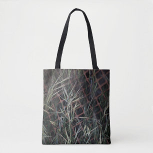 Abstraktes Gras auf Bauzaun Tasche