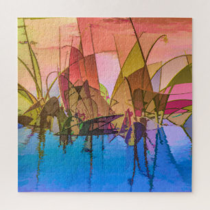 Abstraktes Gras-Puzzle sehr bunt