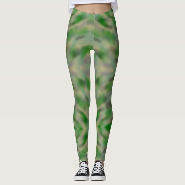 Abstraktes graues Tarnmuster Leggings (Vorderseite)