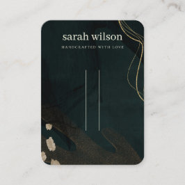 Abstraktes Green Black Gold 3 Hair Button Display Visitenkarte