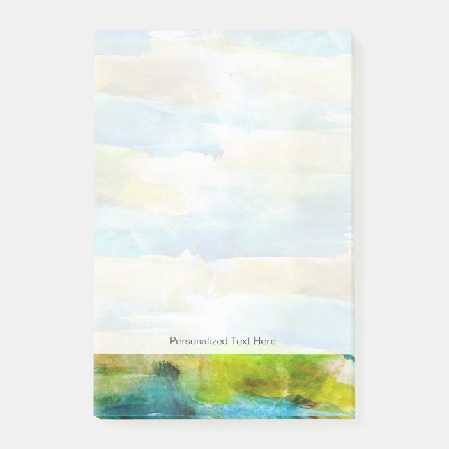 abstraktes Grün, blau Post-it Klebezettel (Vorderseite)