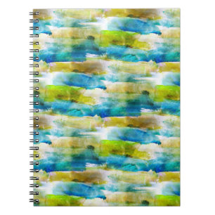 Abstraktes Grün des Watercolor, blau Notizblock
