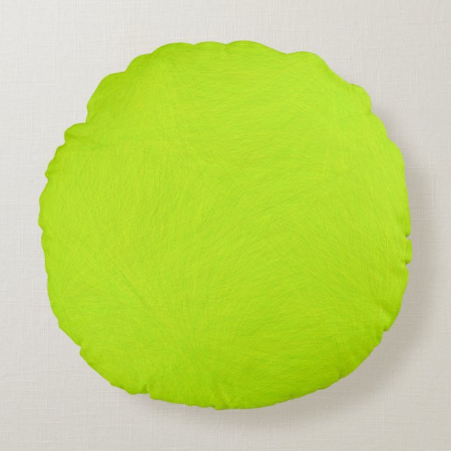 Abstraktes Grün Limon Rundes Kissen (Vorderseite)