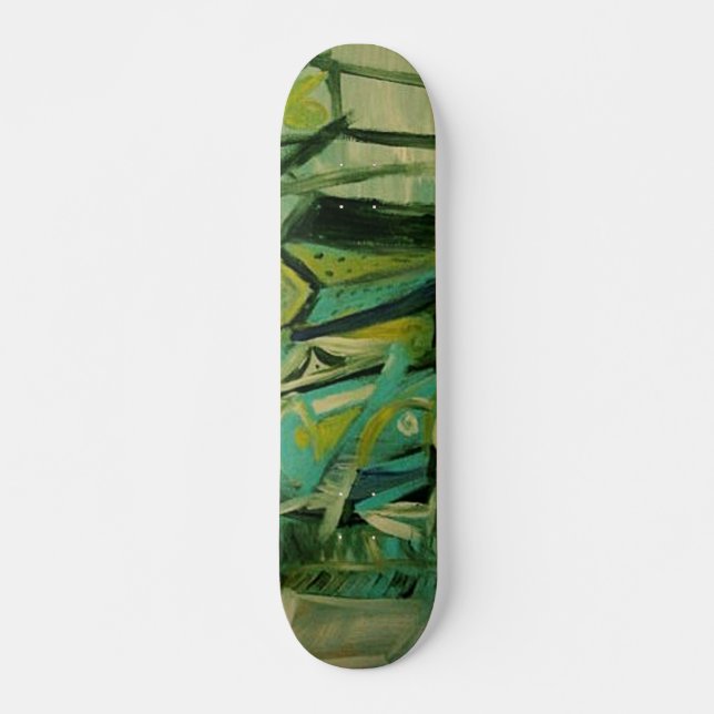 Abstraktes Grün Skateboard (Vorne)