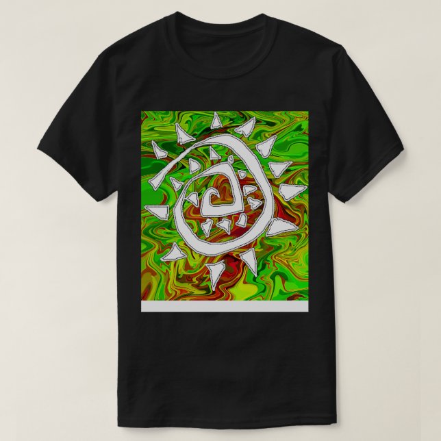 abstraktes Grün T-Shirt (Design vorne)