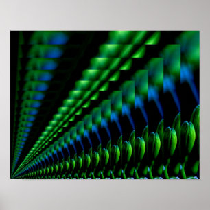 Abstraktes Grün und Blau Poster