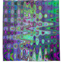 Abstraktes grün und Lila Wavy Mosaik Retro