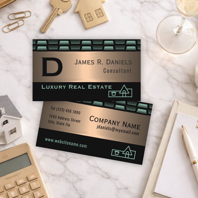 Abstraktes, grünes Kupferluxus Metallic Art Patter Visitenkarte (Von Creator hochgeladen)