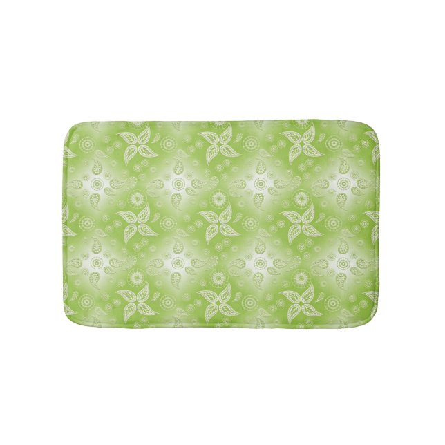 abstraktes grünes Muster Paisleys Badematte (Vorderseite)