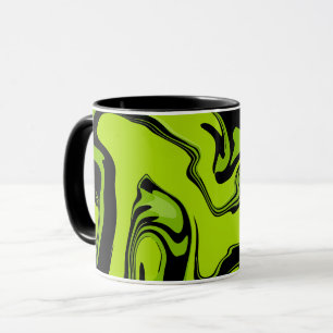 Abstraktes grünes und schwarzes Wirbeldesign Tasse