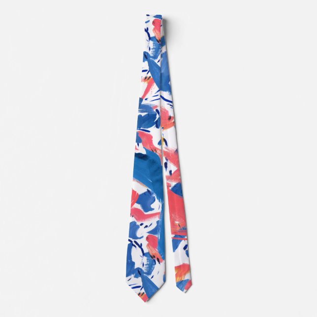 Abstraktes Grunge Floral Muster Krawatte (Vorderseite)