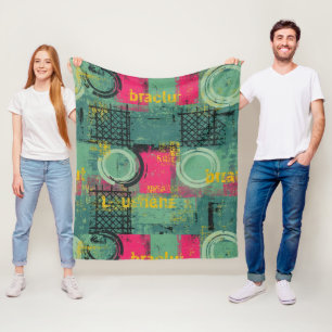 Abstraktes Grunge-Muster mit geometrischen Formen Fleecedecke