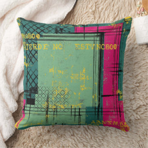 Abstraktes Grunge-Muster mit geometrischen Formen  Kissen