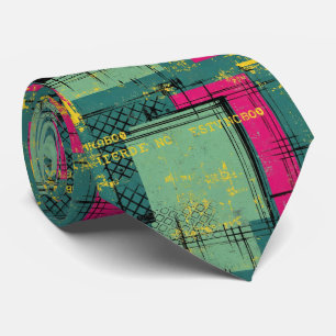 Abstraktes Grunge-Muster mit geometrischen Formen Krawatte