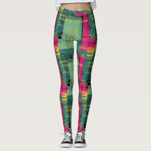 Abstraktes Grunge-Muster mit geometrischen Formen Leggings
