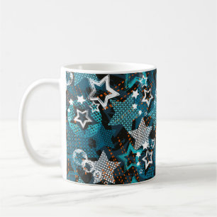Abstraktes Grunge-Star-Muster Kreieren Sie den Hin Kaffeetasse