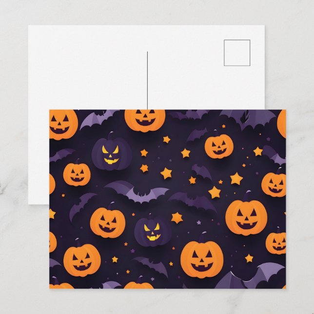 Abstraktes Halloween-Design Postkarte (Vorne/Hinten)