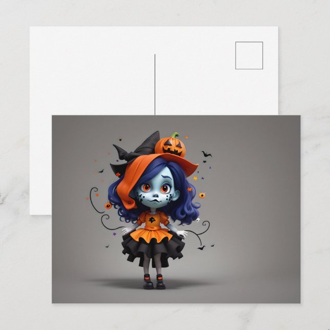 Abstraktes Halloween-Design Postkarte (Vorne/Hinten)