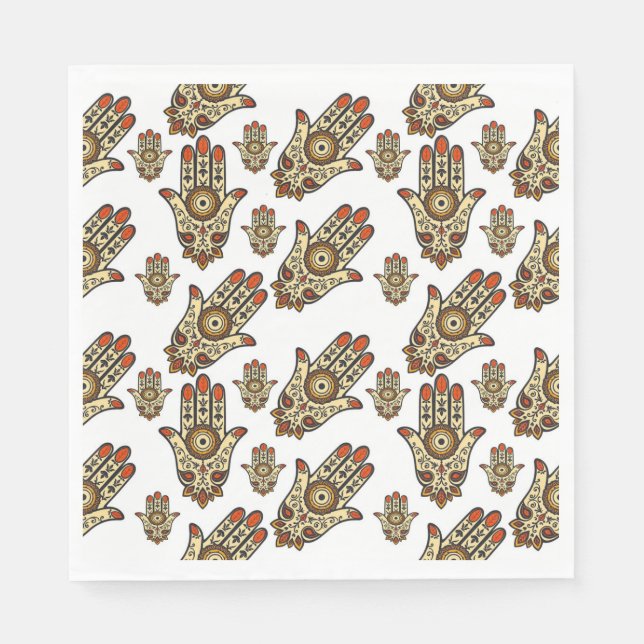 Abstraktes Hamsa-Amulett-Muster (Hand der Fatima)  Serviette (Vorderseite)