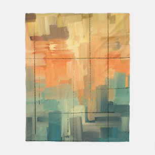 Abstraktes handgemaltes modernes Kunstleinwand C Fleecedecke