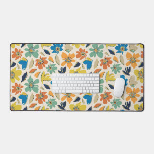 Abstraktes Handgezeichnetes Boho-Blumenmuster Schreibtischunterlage