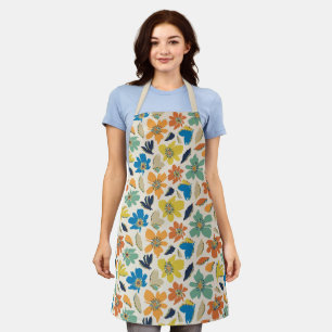 Abstraktes handgezeichnetes Boho-Blumenmuster Schürze