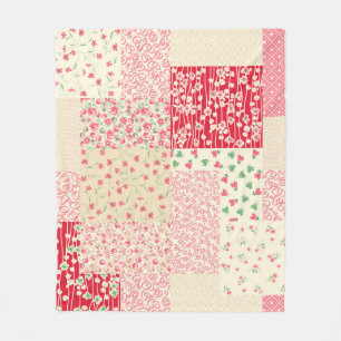 abstraktes, handgezeichnetes Patchwork-Muster Fleecedecke