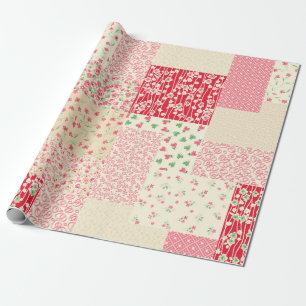 abstraktes, handgezeichnetes Patchwork-Muster Geschenkpapier