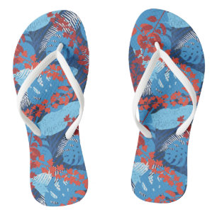 Abstraktes hawaiianisches Leaf-Muster Flip Flops