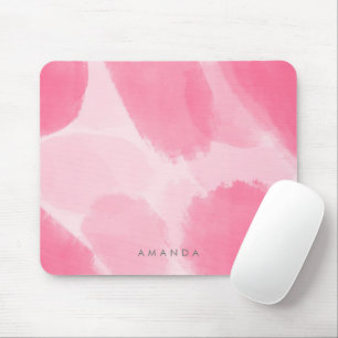 Abstraktes, heißrosa Pinselstrich Wasserfarbe Pers Mousepad