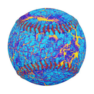 Abstraktes, hellblaues und gelbes Muster Baseball