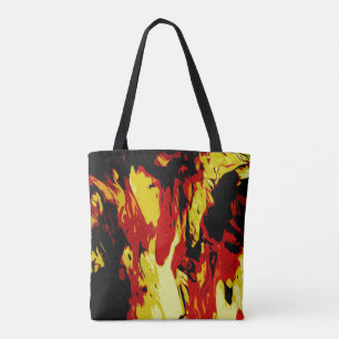 Abstraktes, hellfarbenes rotes, gelbes, schwarzes tasche