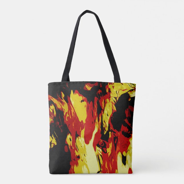 Abstraktes, hellfarbenes rotes, gelbes, schwarzes  tasche (Rückseite)