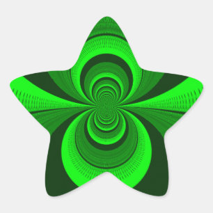 Abstraktes hellgrün groovy Kaleidoskop-Muster Stern-Aufkleber
