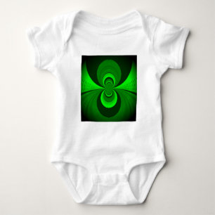 Abstraktes hellgrünes grooviges Kaleidoskopmuster Baby Strampler