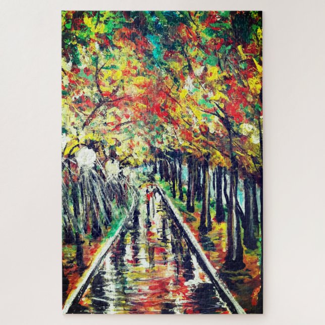 Abstraktes Herbst-Puzzle - Gemalt (Vertikal)