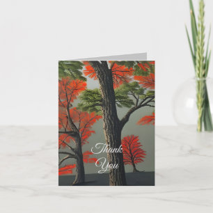 Abstraktes Herbstwald Dankeskarte