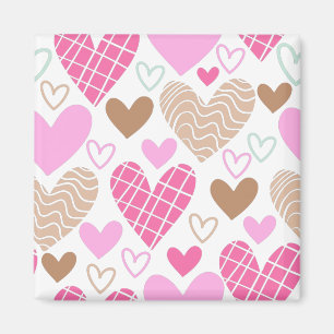 Abstraktes Herzen-Muster Magnet