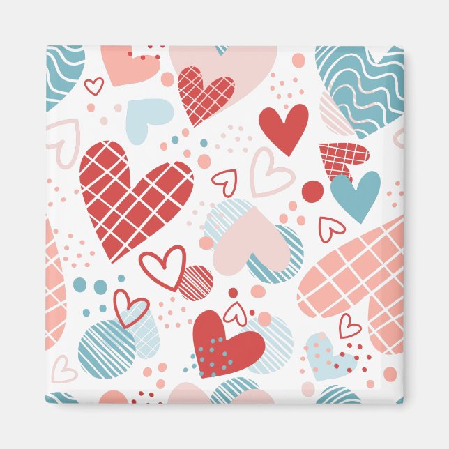 Abstraktes Herzmuster Magnet (Vorne)