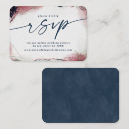 Abstraktes Hochzeitsszenario & Blue-Hochzeit-Websi Begleitkarte