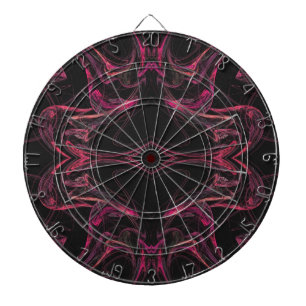 Abstraktes Hot Pink und Schwarzes Fraktal Dart Boa Dartscheibe