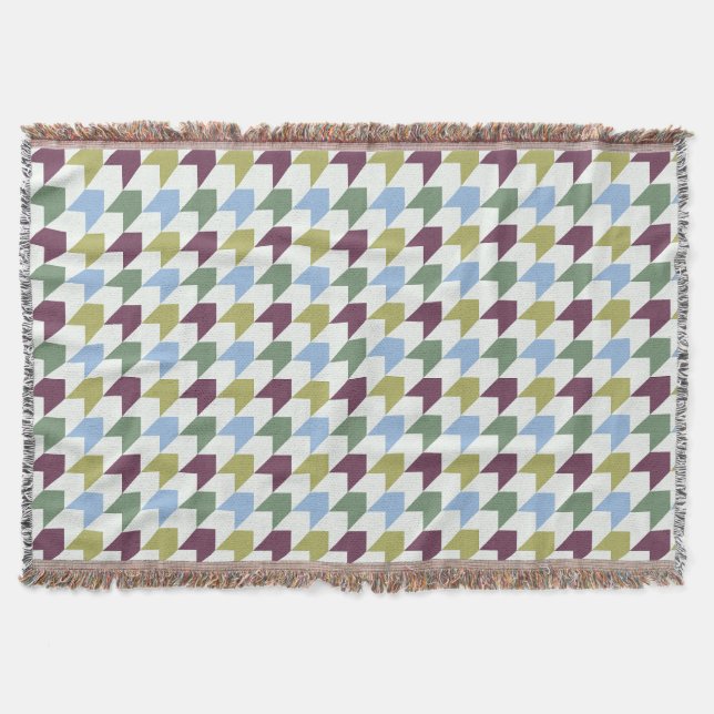 Abstraktes Houndstooth-inspiriertes geometrisches  Decke (Vorderseite)