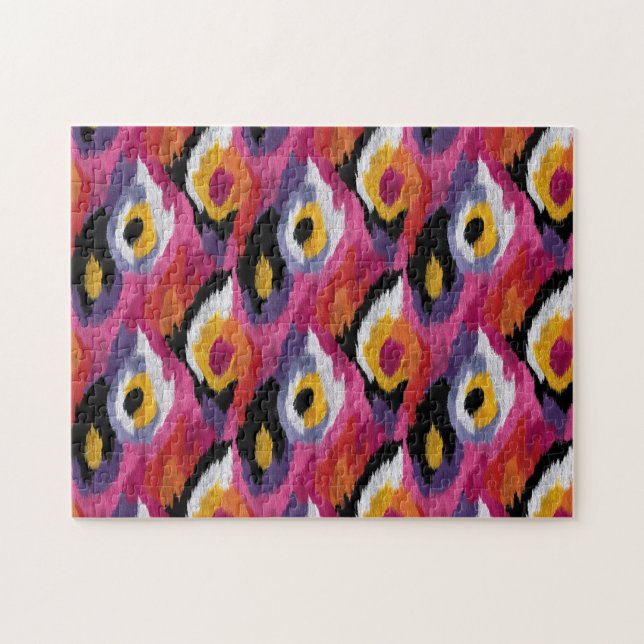 Abstraktes Ikat Muster farbenfroh (Horizontal)