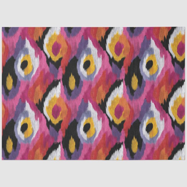 Abstraktes Ikat-Muster - farbenfrohe Dekoration Seidenpapier (Vorderseite)